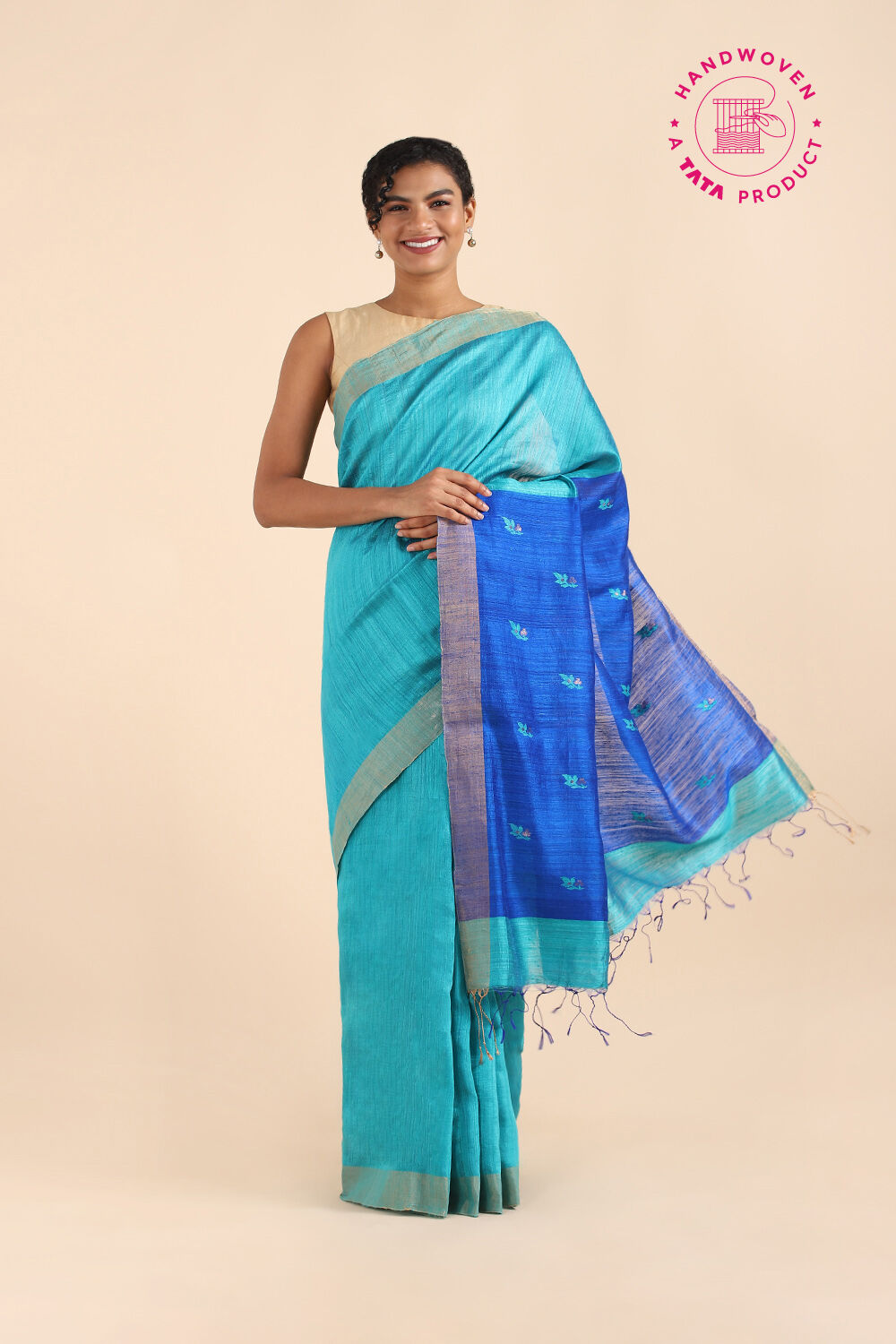 Blue Pure Silk Vanya Bengal Saree image number null