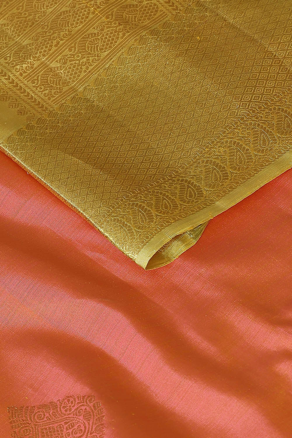 Light Orange Pure Silk Kanjivaram Saree image number null