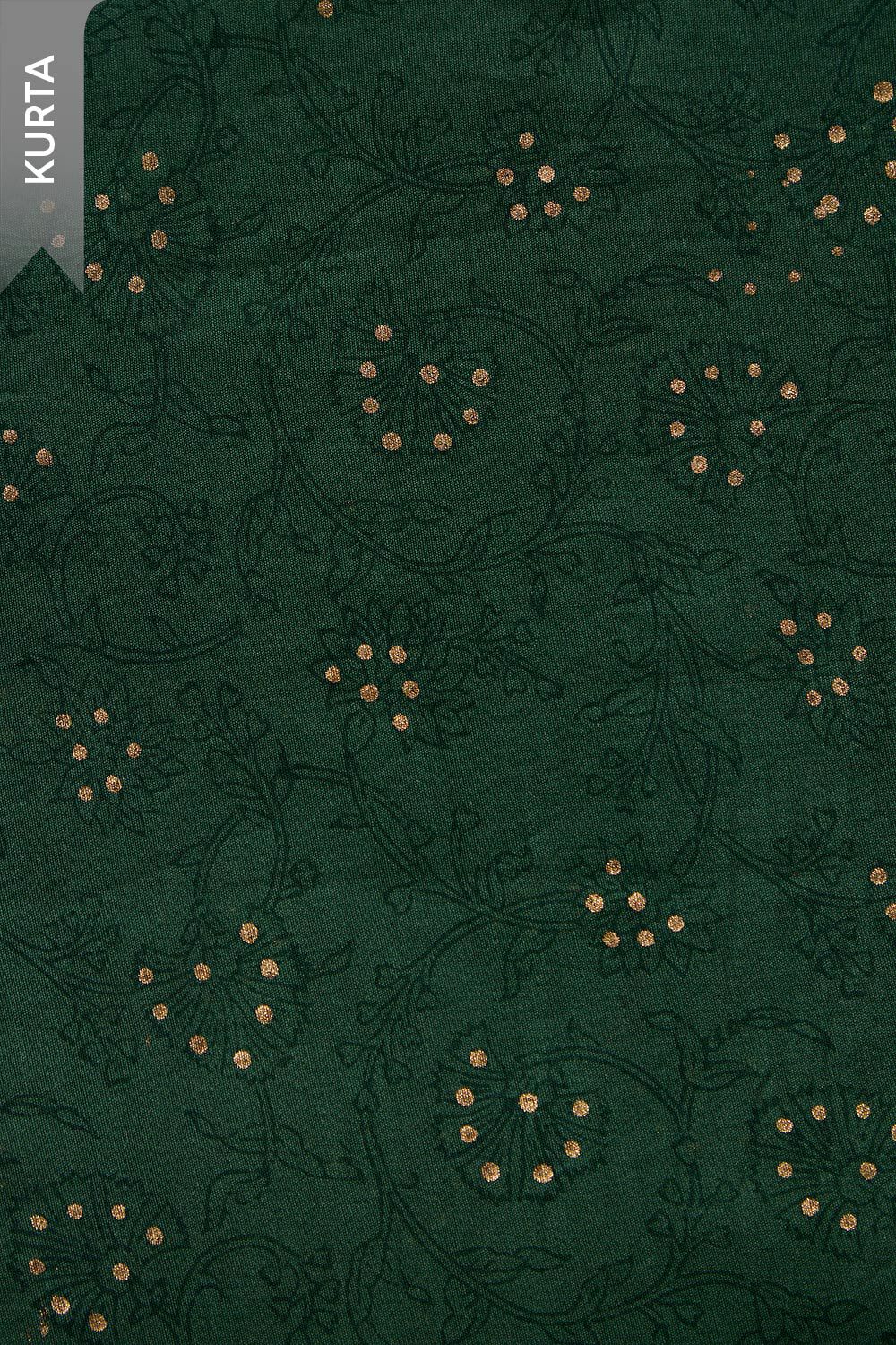Dark Green Block Printed Pure Silk Cotton Unstitched Suit Set image number null