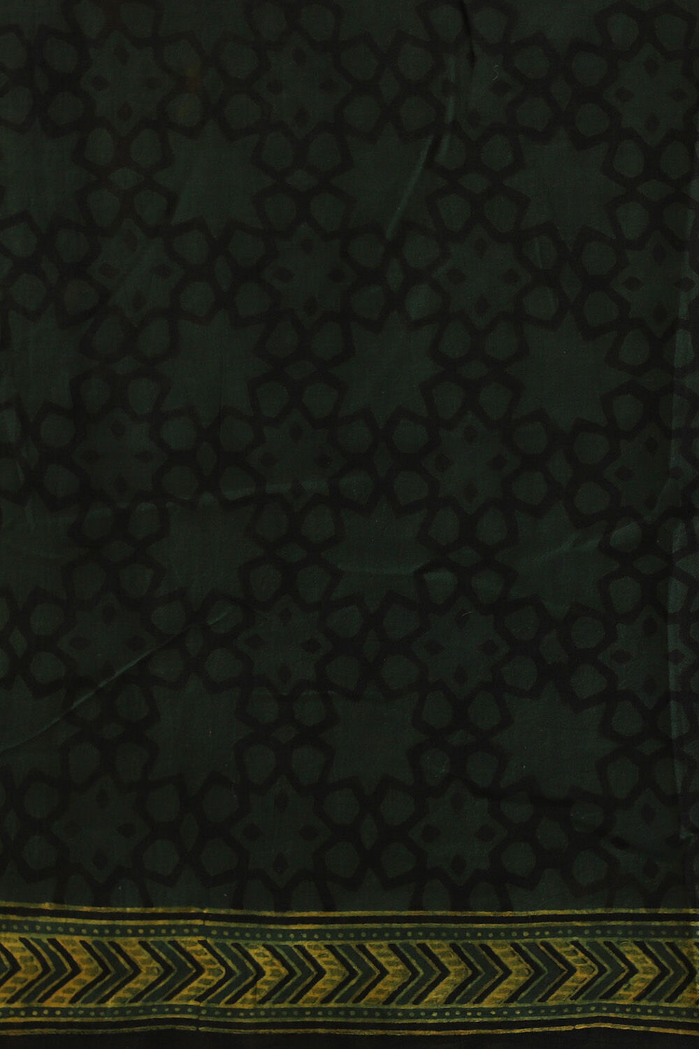Green Pure Cotton Ajrakh Printed Saree image number null