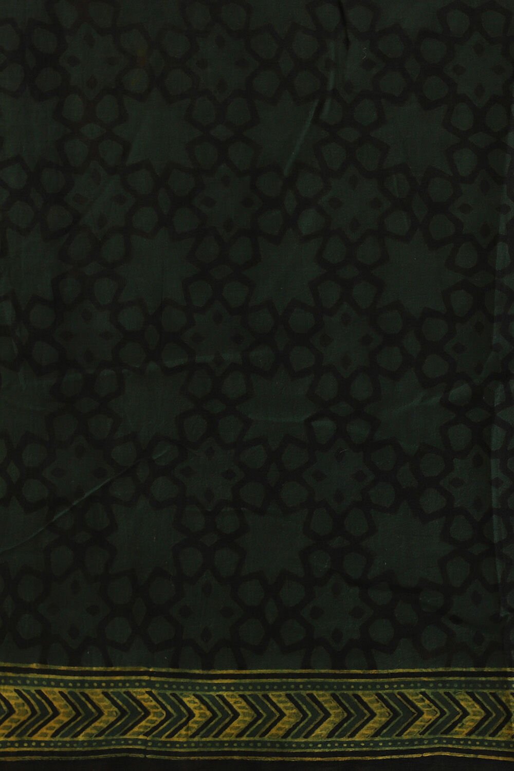 Green Pure Cotton Ajrakh Printed Saree image number null