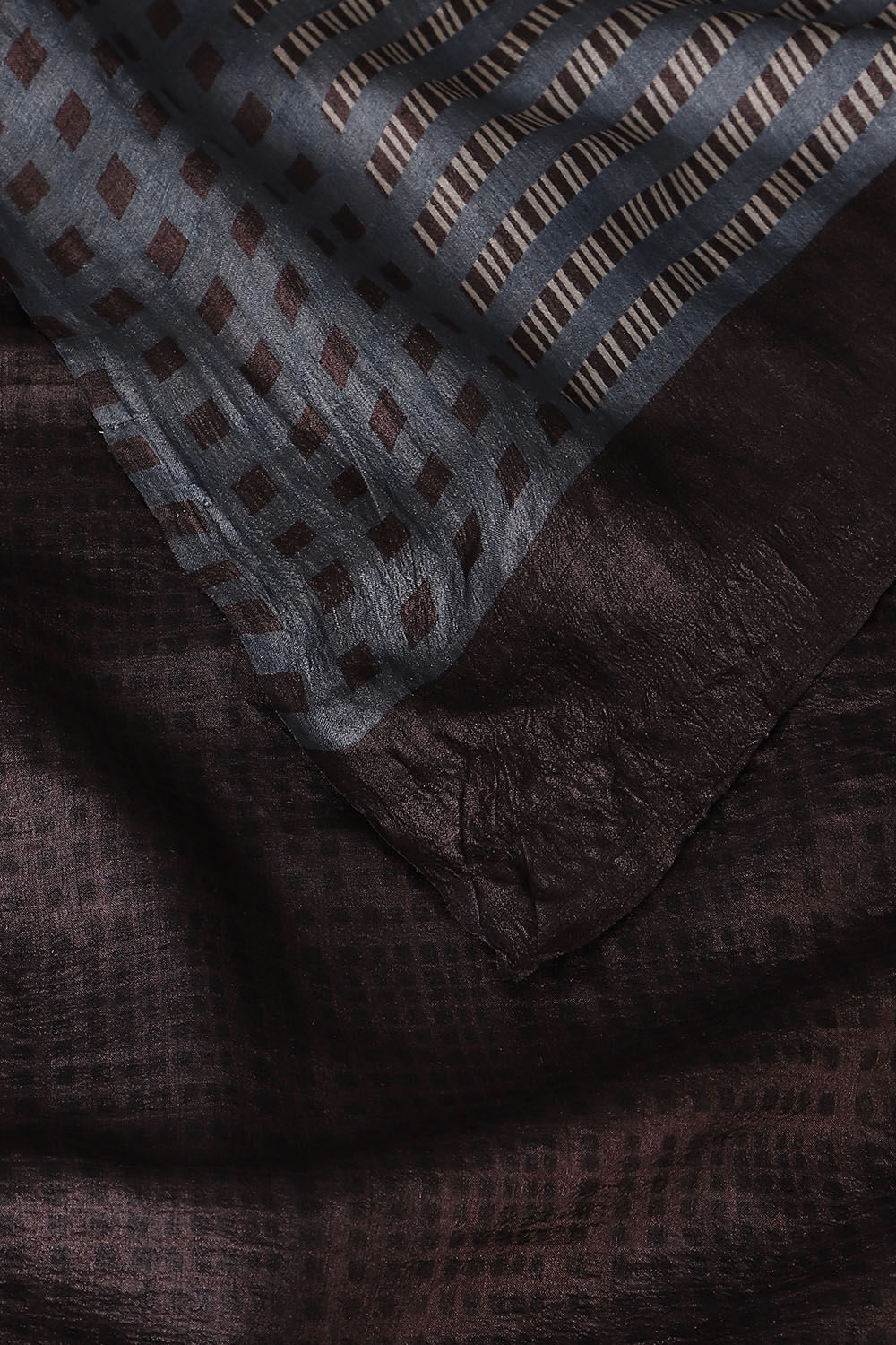Brown Pure Tussar Silk Printed Saree image number null
