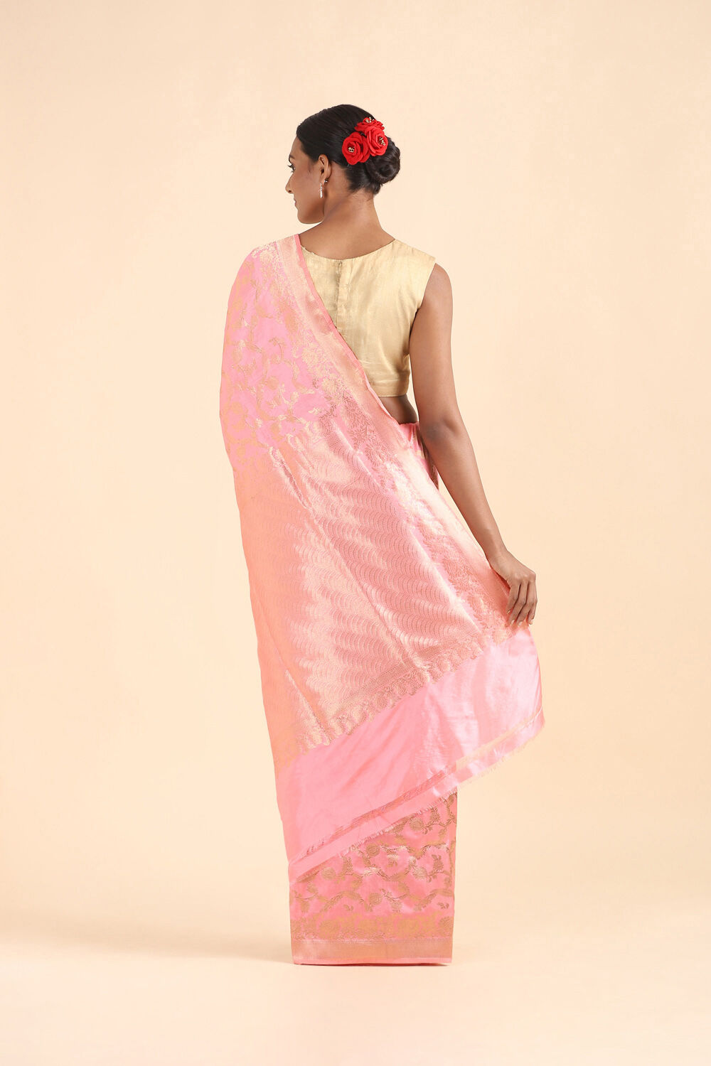 Light Pink Pure Silk Banarasi Saree image number null