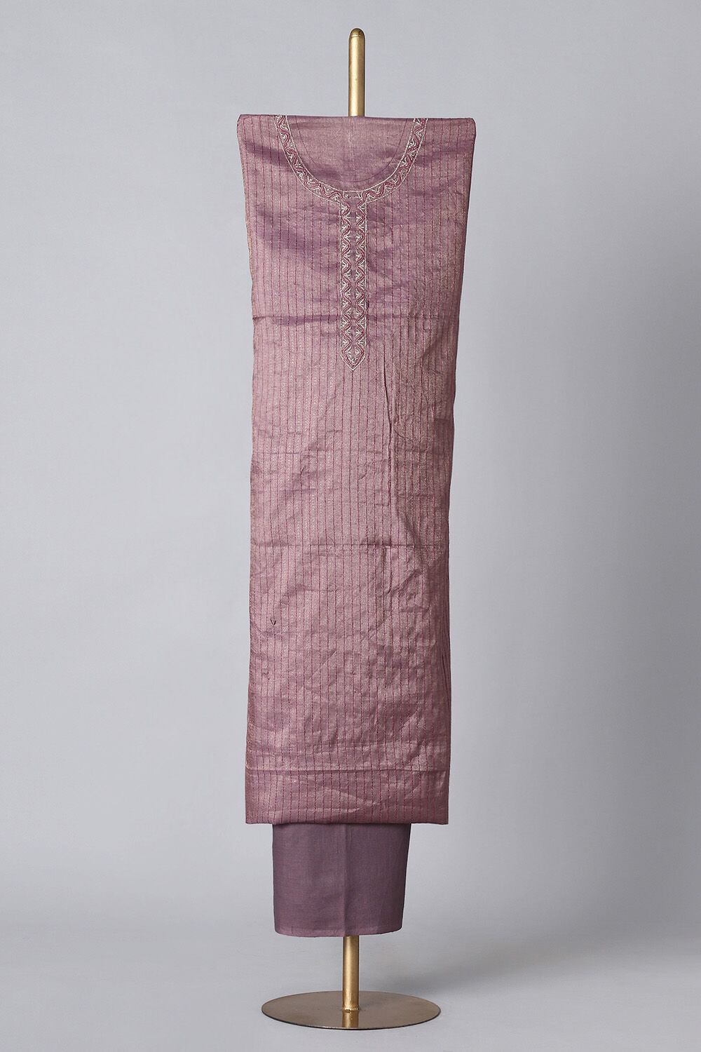 Violet Tissue Embroidered Unstitched Suit Set image number null
