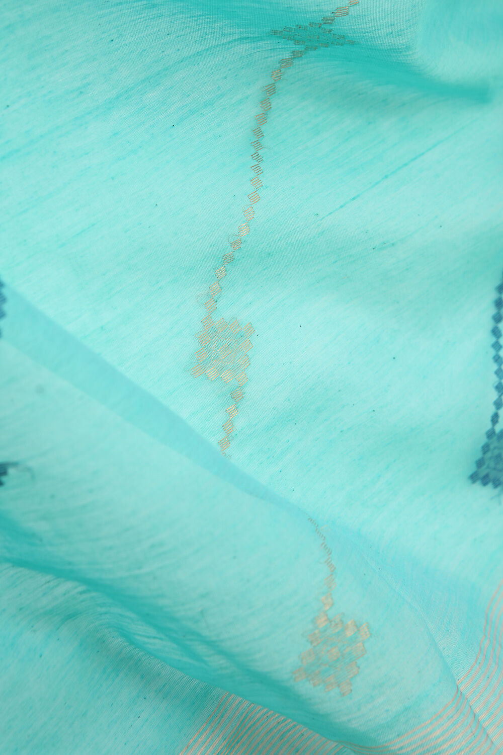 Light Green Bengali Pure Silk Cotton Jamdani Saree image number null