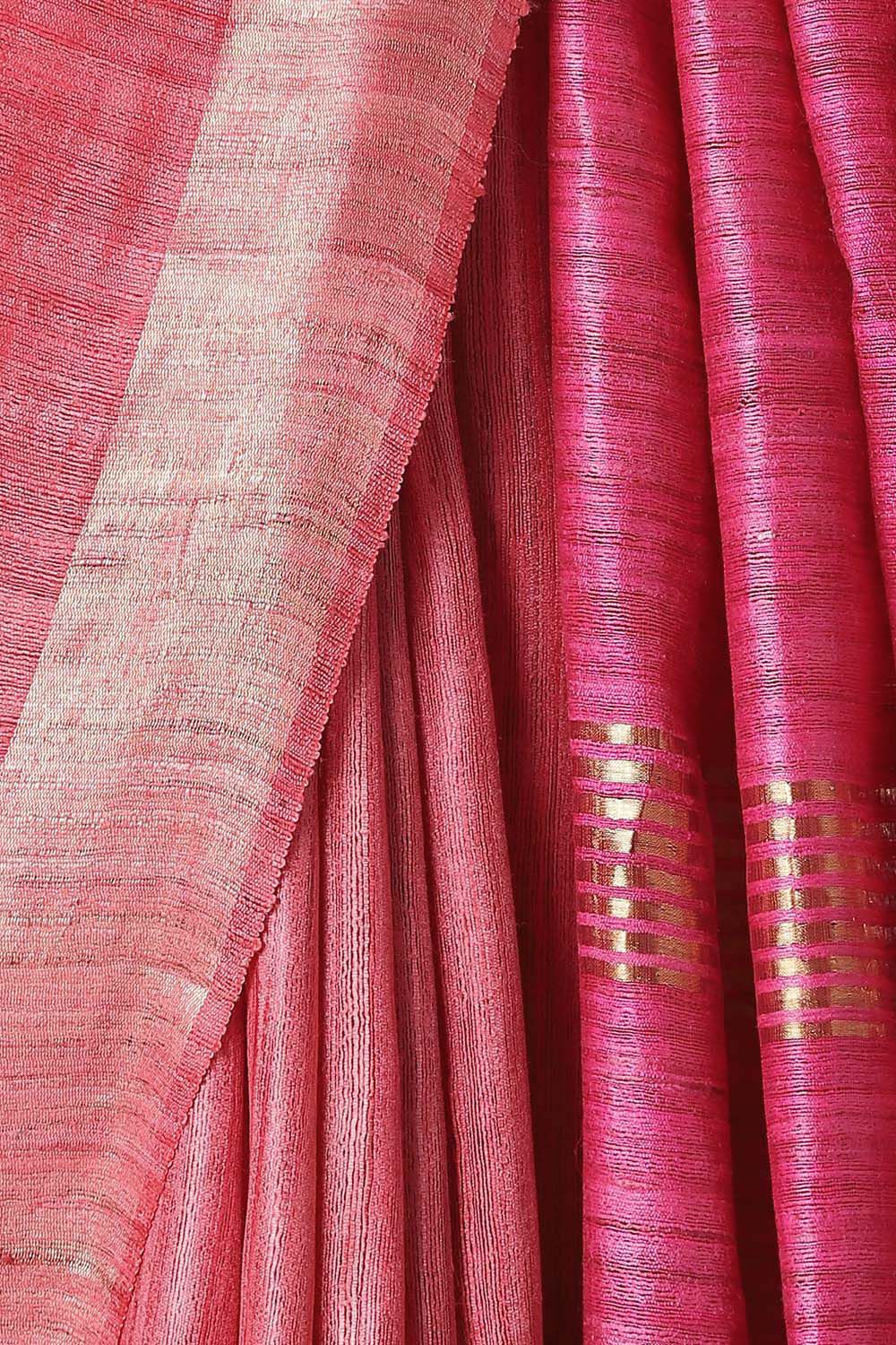 Pink Pure Tussar Tie and Dye image number null