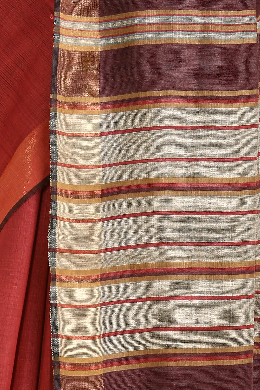 Red Pure Silk Viscose Bhagalpuri Saree image number null