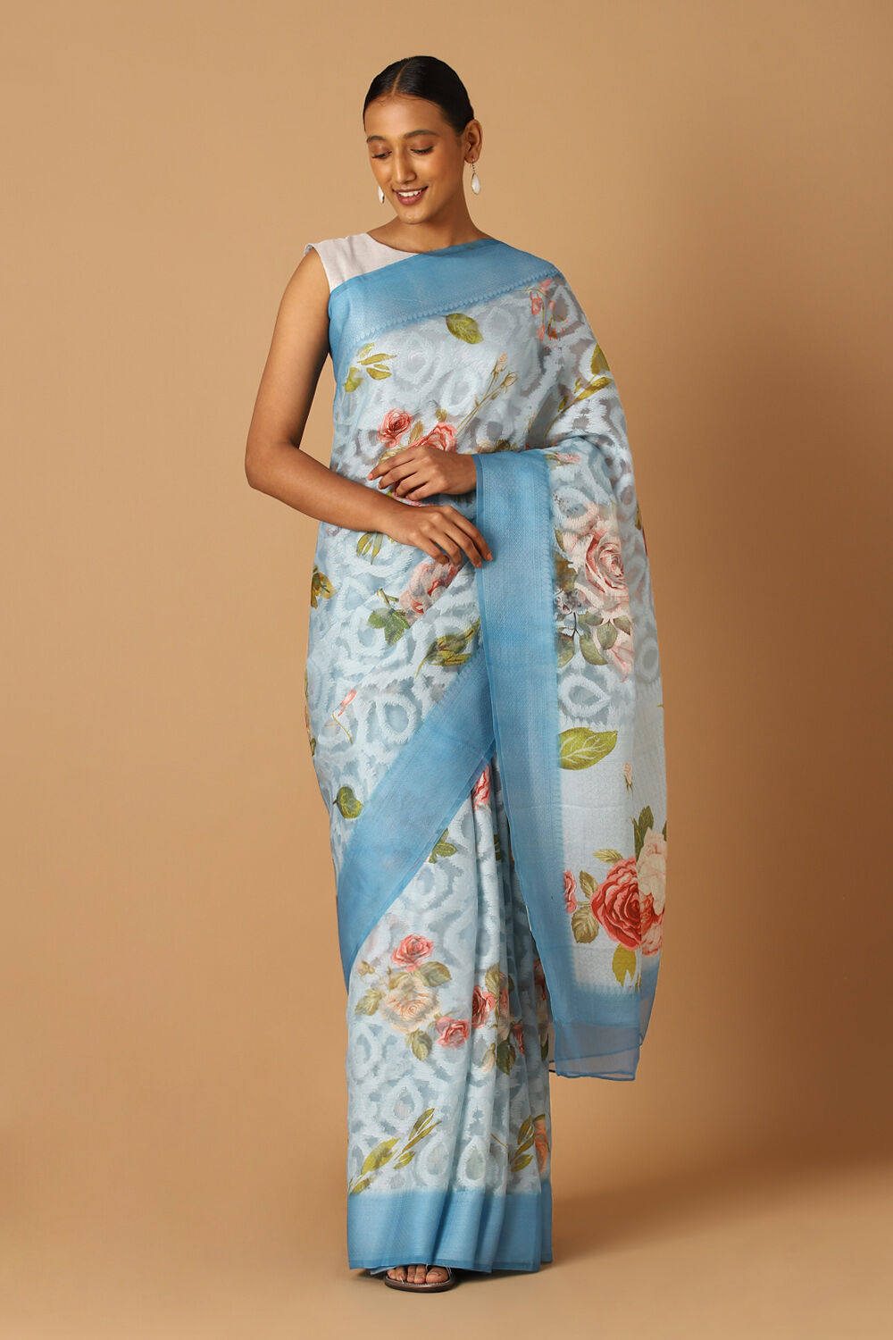 Pure organza digital print sarees online