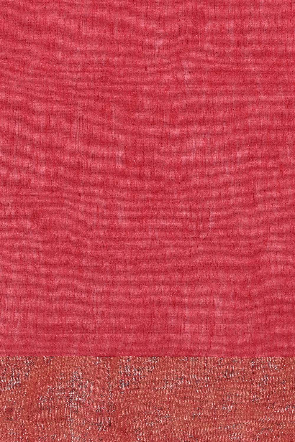 Pink Pure Silk Linen Bhagalpuri Saree image number null