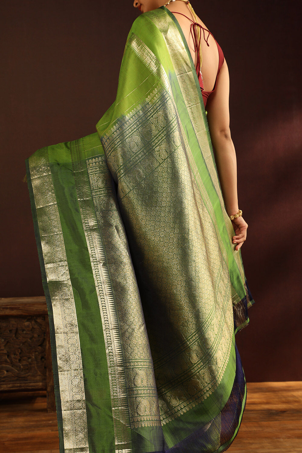 Light Green Pure Silk Woven Kanjivaram Saree image number null