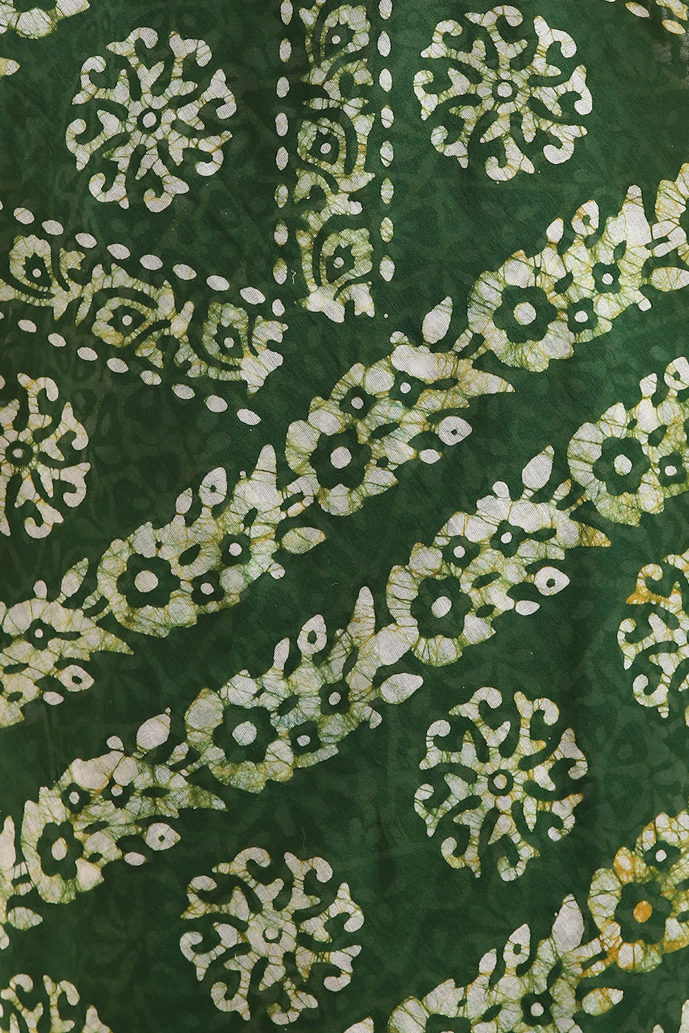 Dark Pure Green Cotton Batik Saree image number null