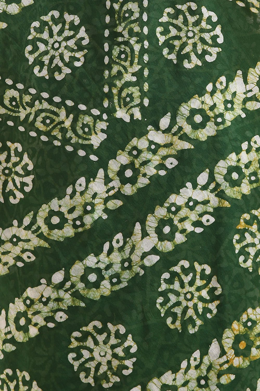 Dark Pure Green Cotton Batik Saree image number null