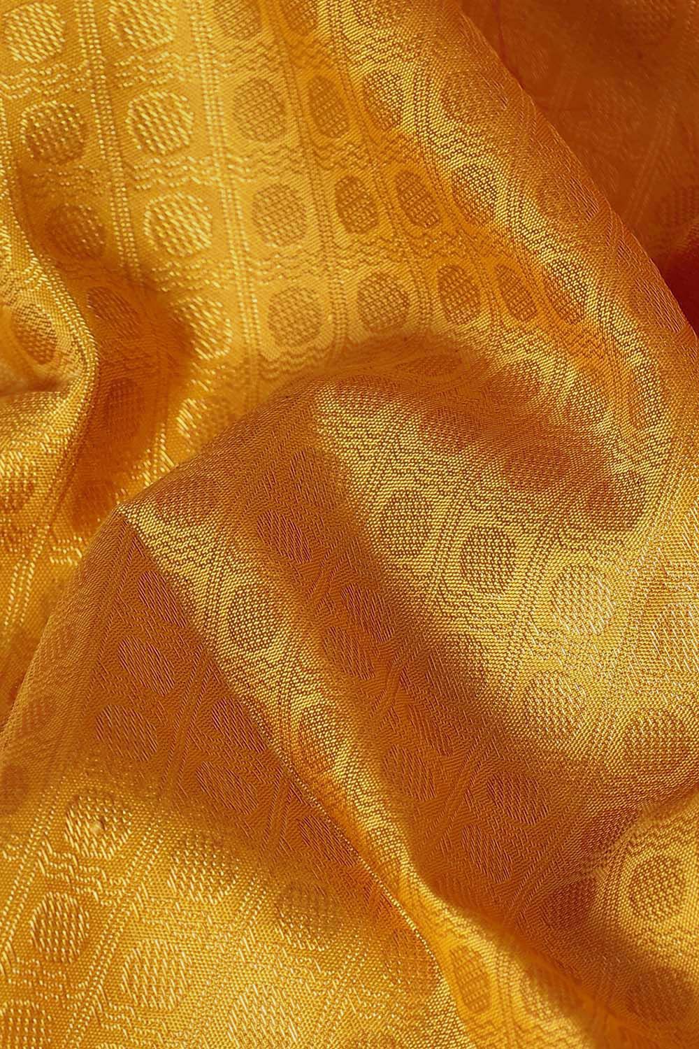 Yellow Pure Silk Kanjivaram Saree image number null