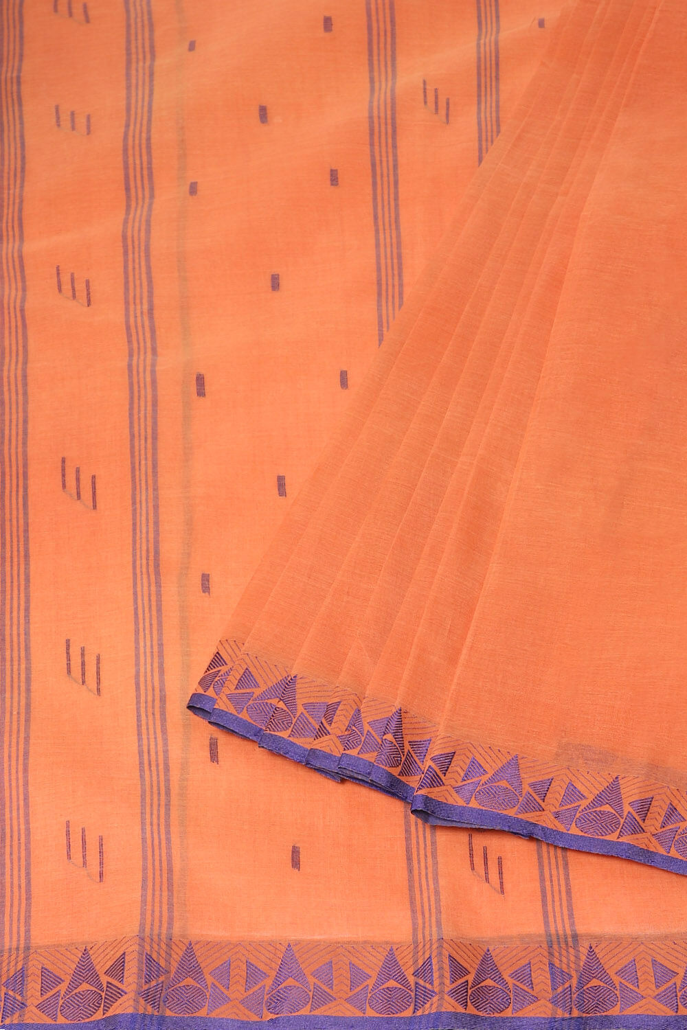 Orange Pure Cotton Bengal Saree image number null