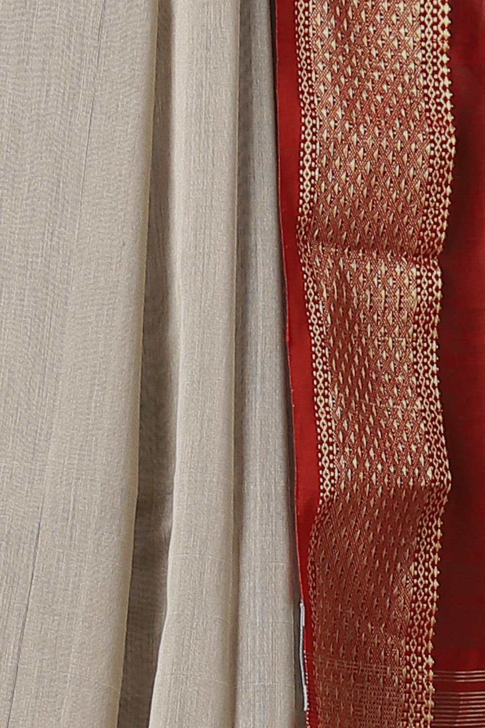 Grey Pure Silk Cotton Maheswari Saree image number null