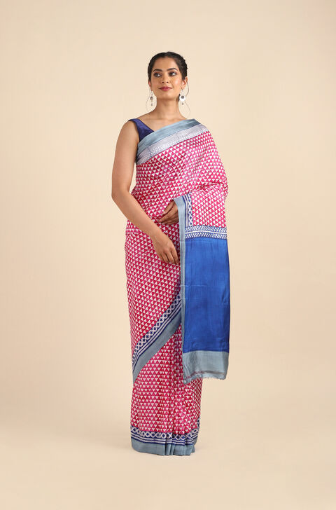 Yellow Pure Silk Printed Saree