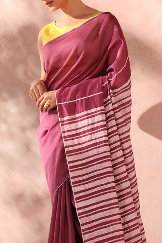 Violet Bengal Pure Silk Cotton Printed Embroidery Saree thumbnail image number null