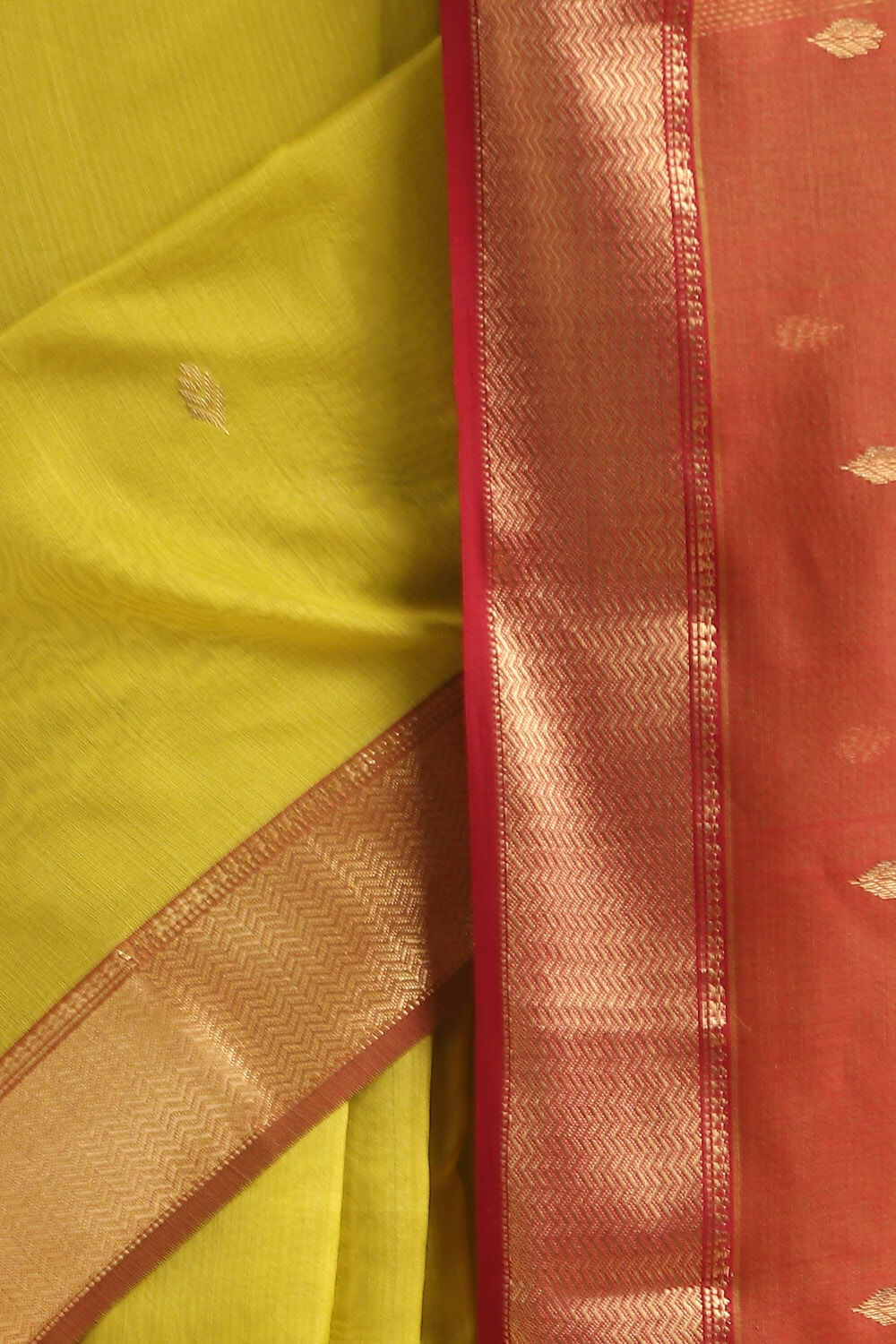 Light Green Pure Silk Cotton Maheswari Saree image number null