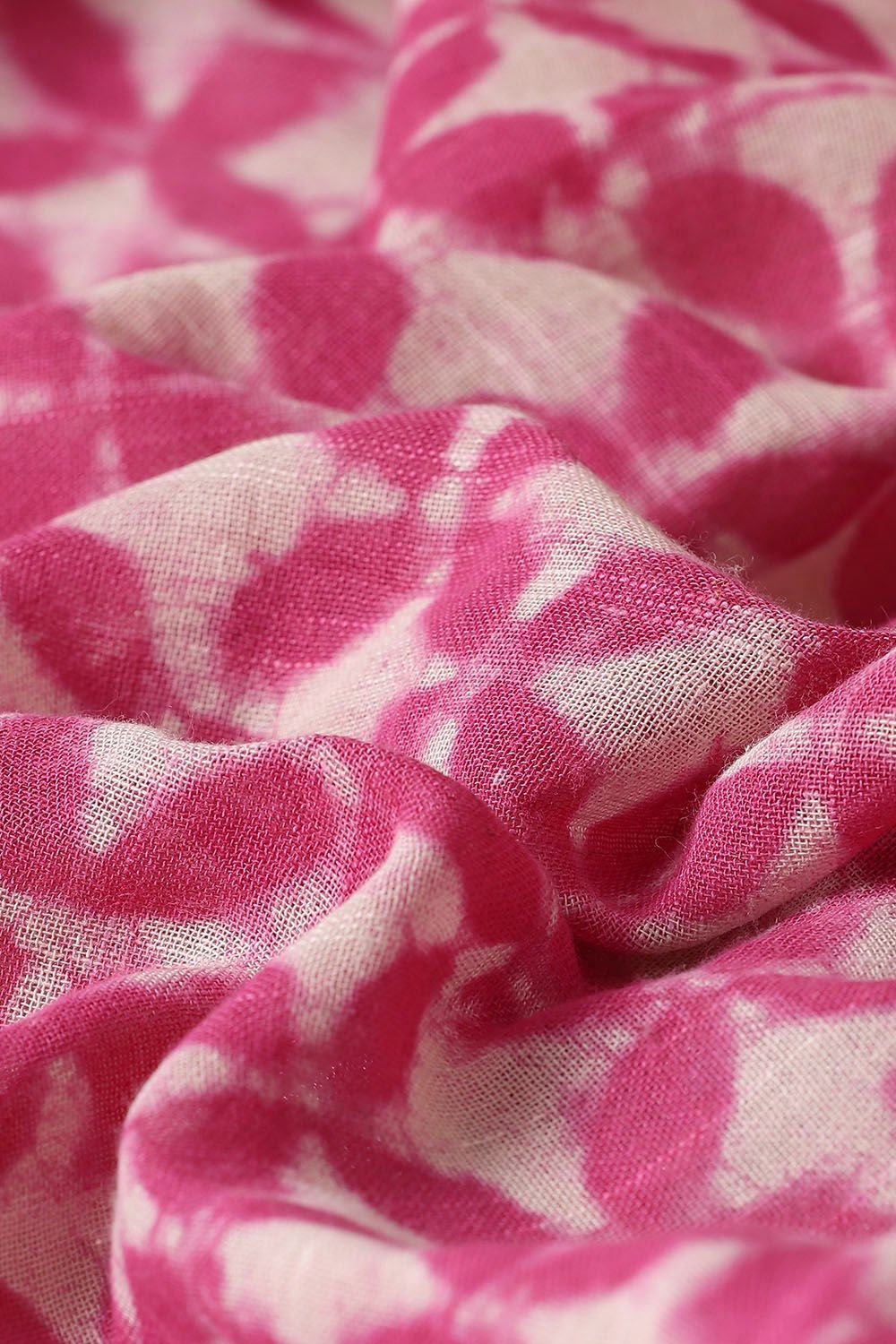 Pink Pure Cotton Linen Bagru Printed Saree image number null