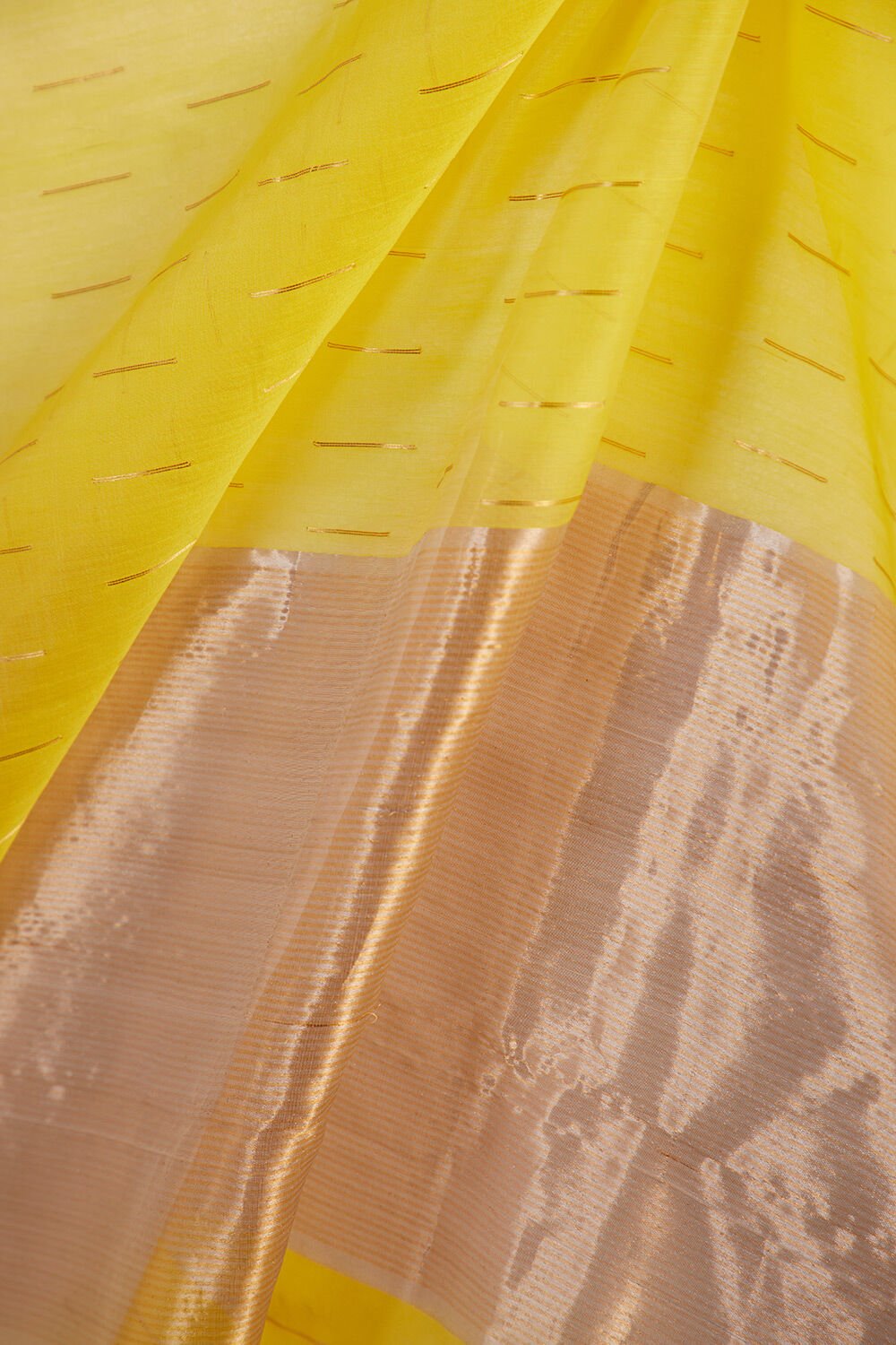Yellow Woven Pure Silk Cotton Chanderi Saree image number null
