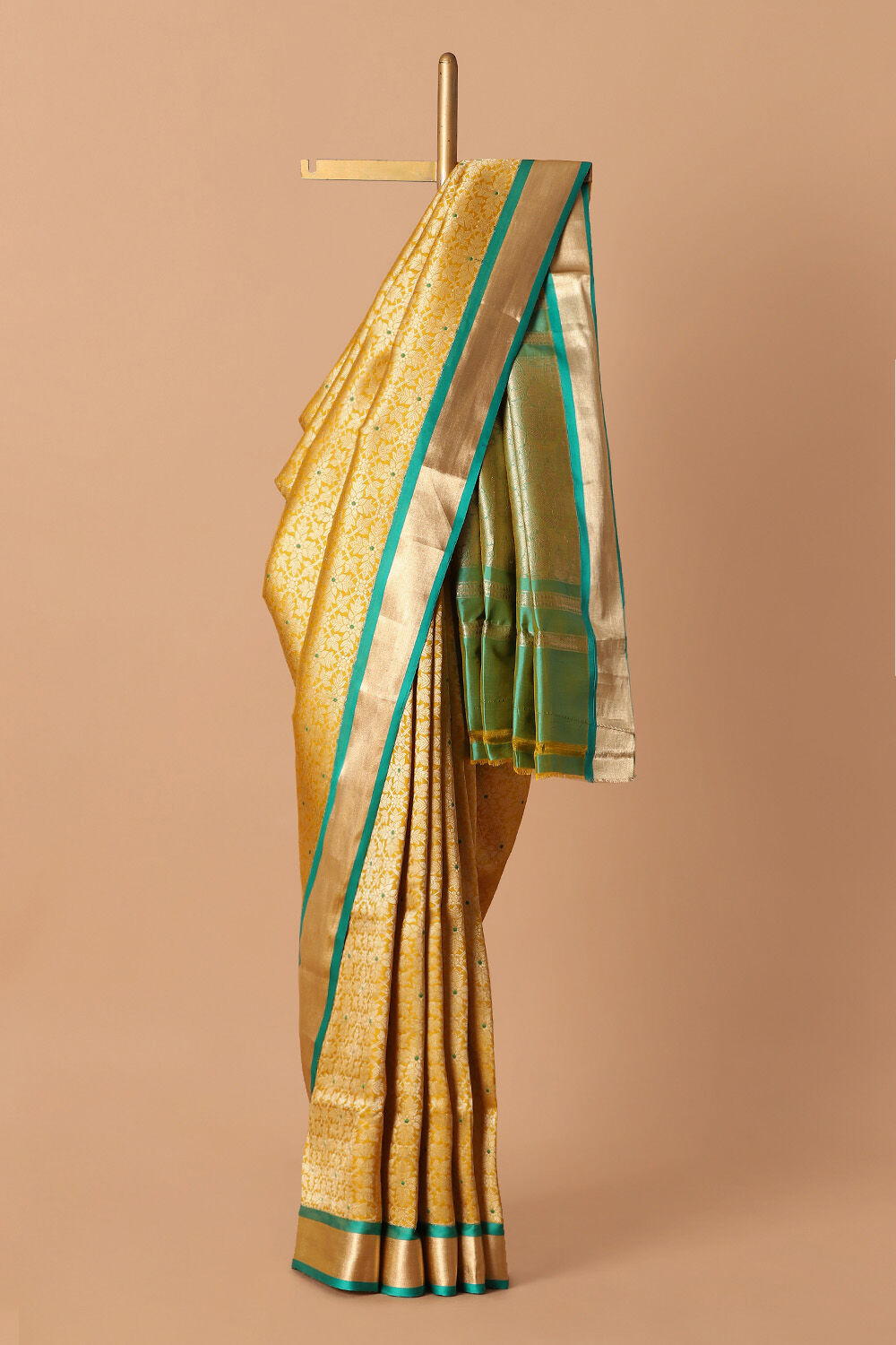 Yellow Pure Silk Banarasi Brocade Saree image number null