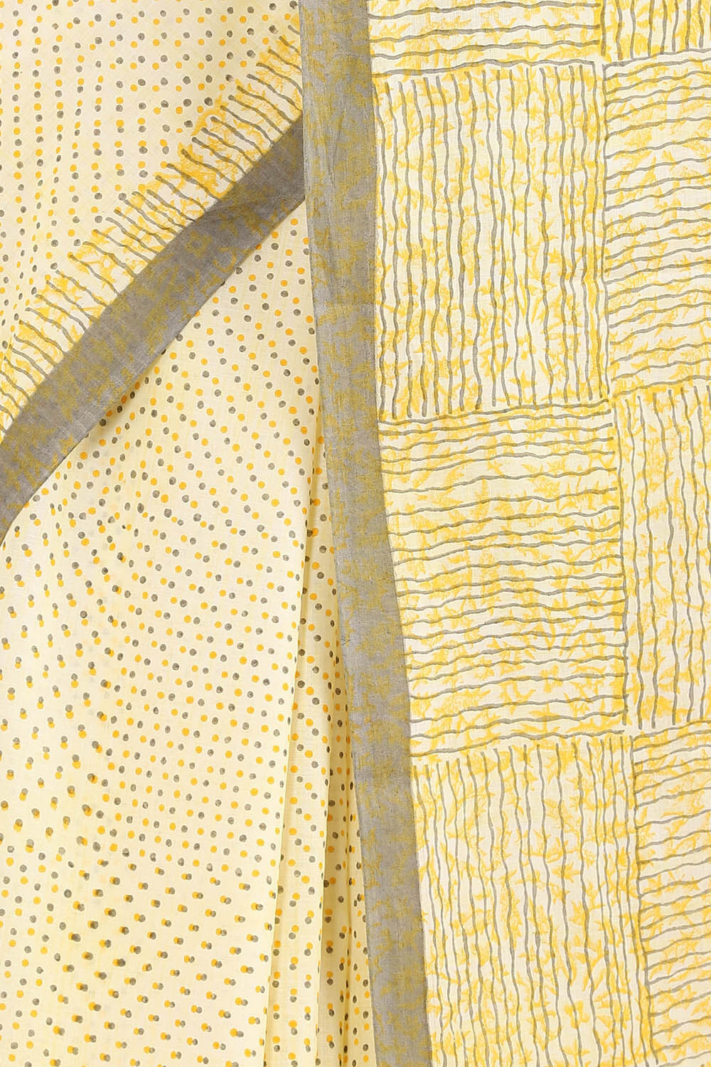 Light Yellow Pure Cotton Mulmul Printed Saree image number null