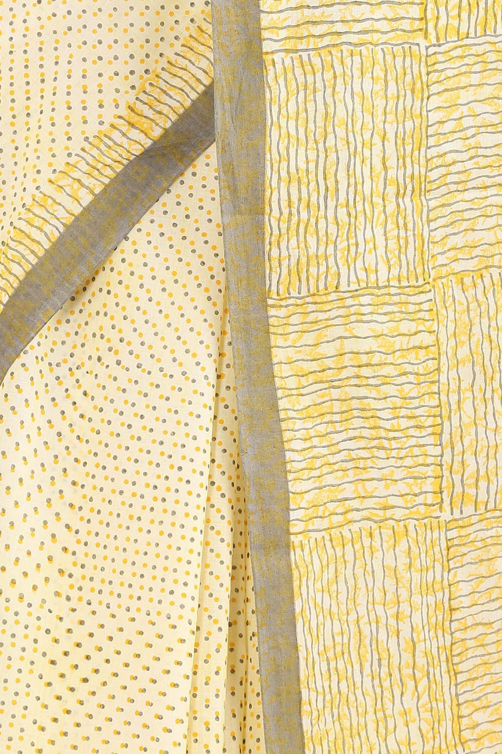Light Yellow Pure Cotton Mulmul Printed Saree image number null
