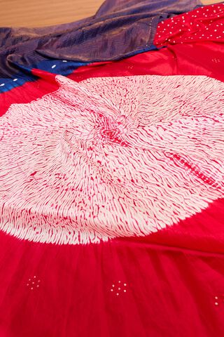 DarkBlue Bengal Pure Silk Tissue Mukaish Saree thumbnail image number null
