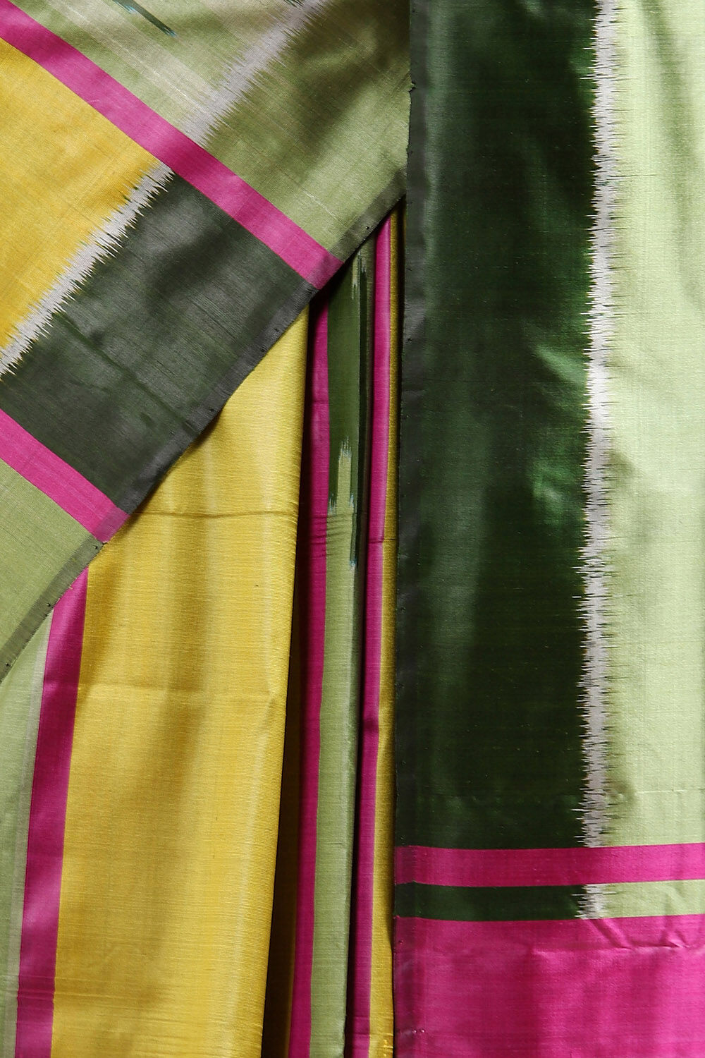 Yellow Pure Silk Odissa Ikat Saree image number null