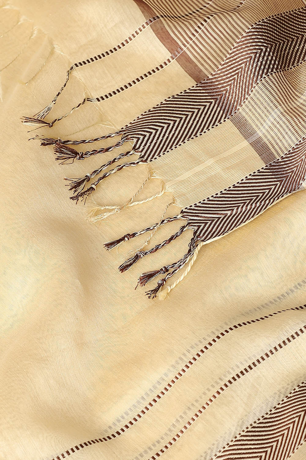 Beige Pure Silk Cotton Maheswari Saree image number null