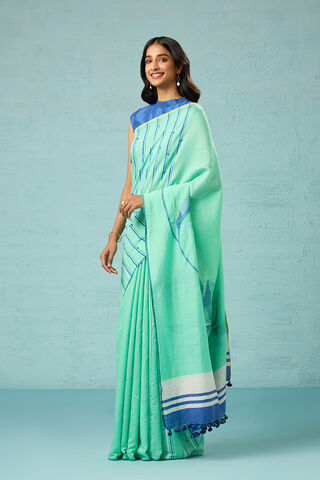Light Green Bengal Pure Silk Cotton Jamdani Saree thumbnail image number null