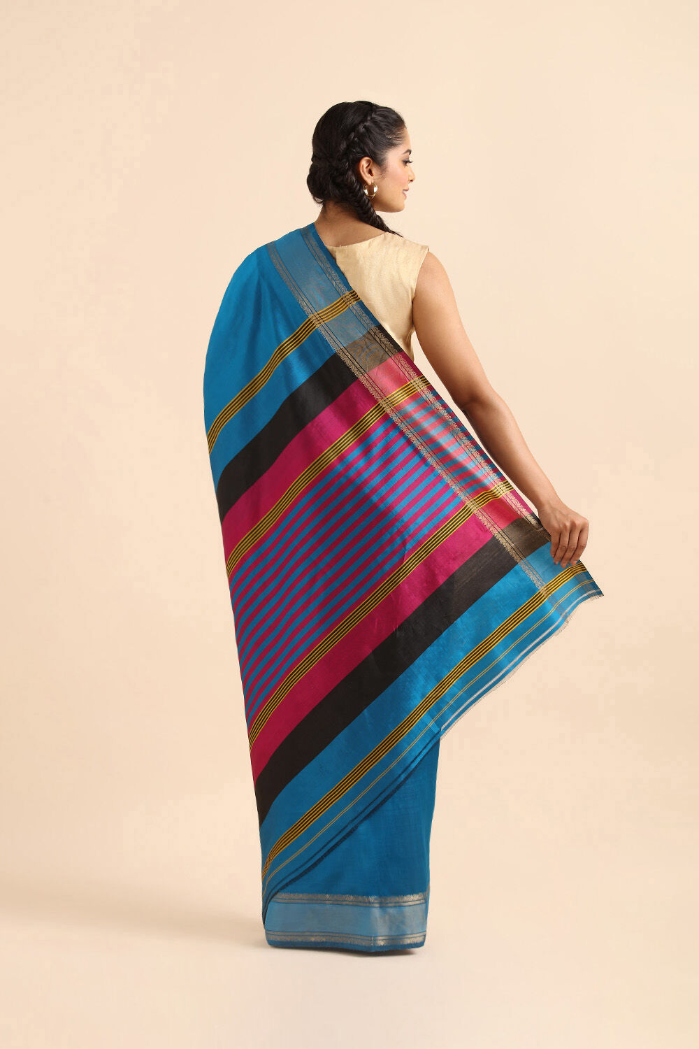 Light Blue Pure Silk Woven Saree image number null