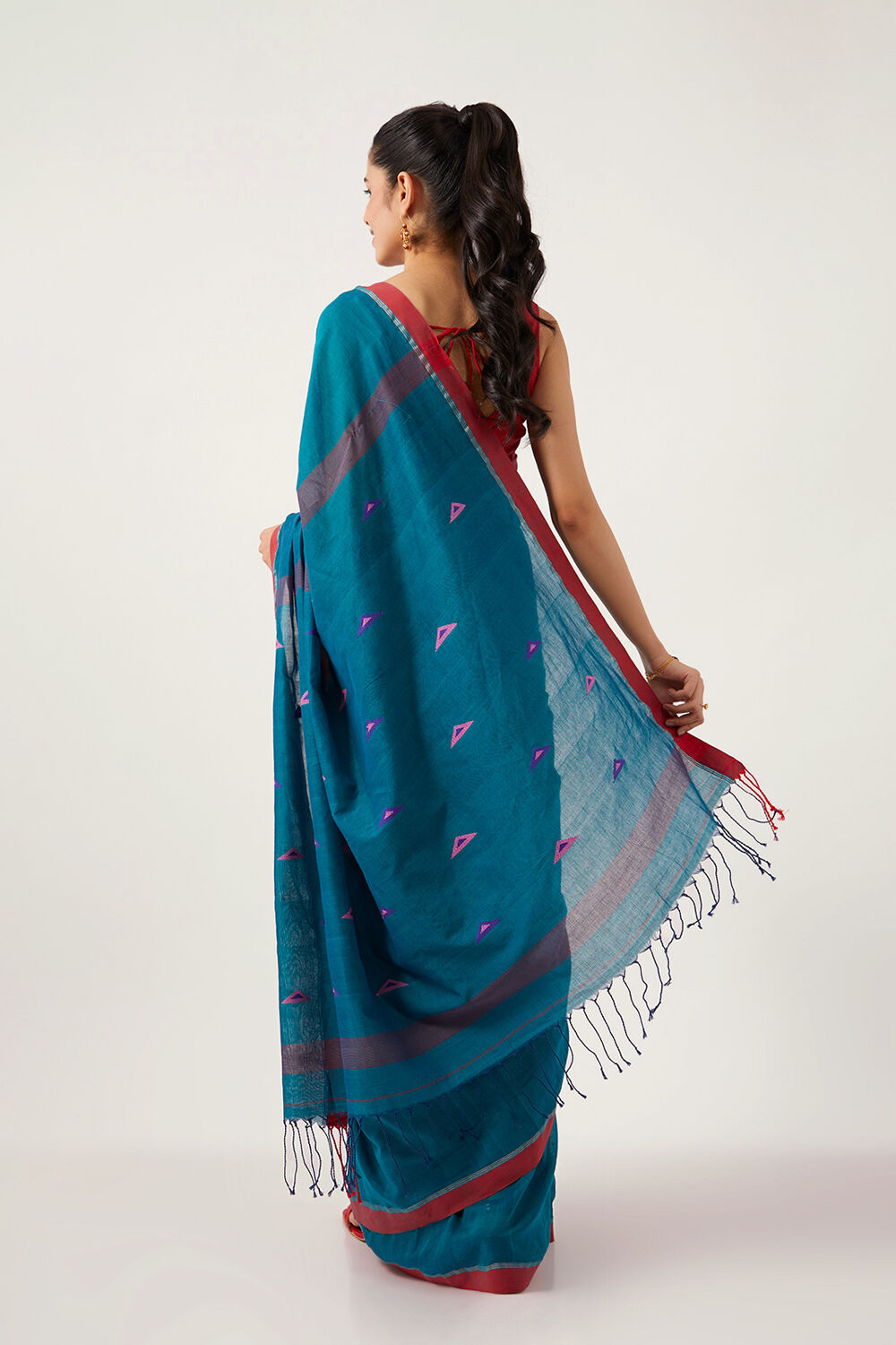 Green Pure Cotton Bengal Saree image number null