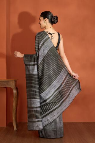 Grey Bhagalpur Woven Pure Tussar Silk Saree thumbnail image number null