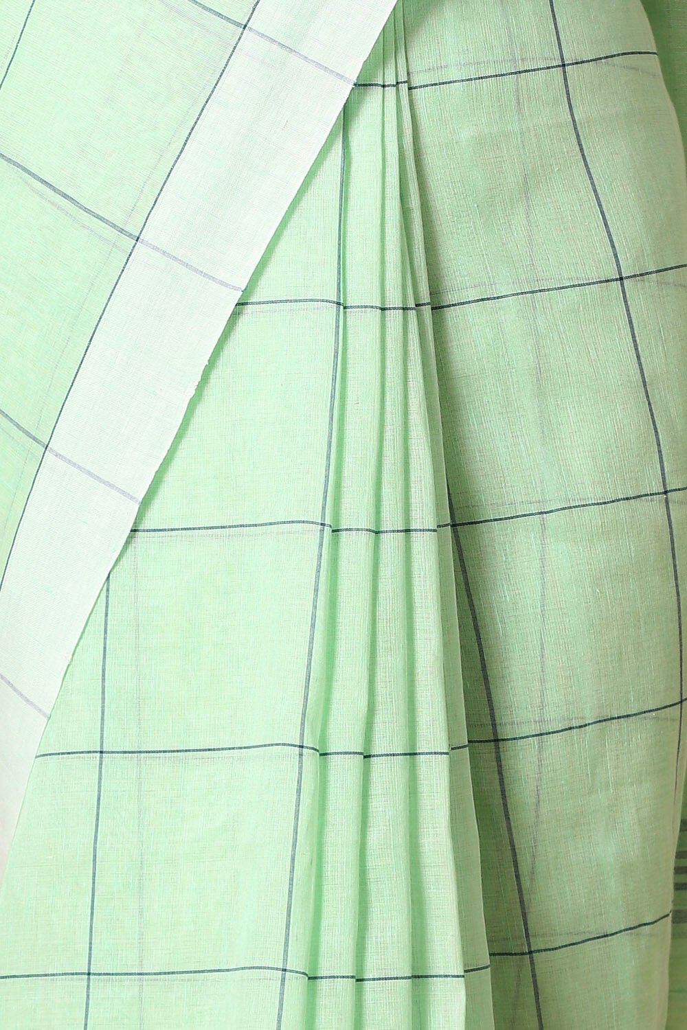 Green Pure Cotton Linen Bengal Saree image number null