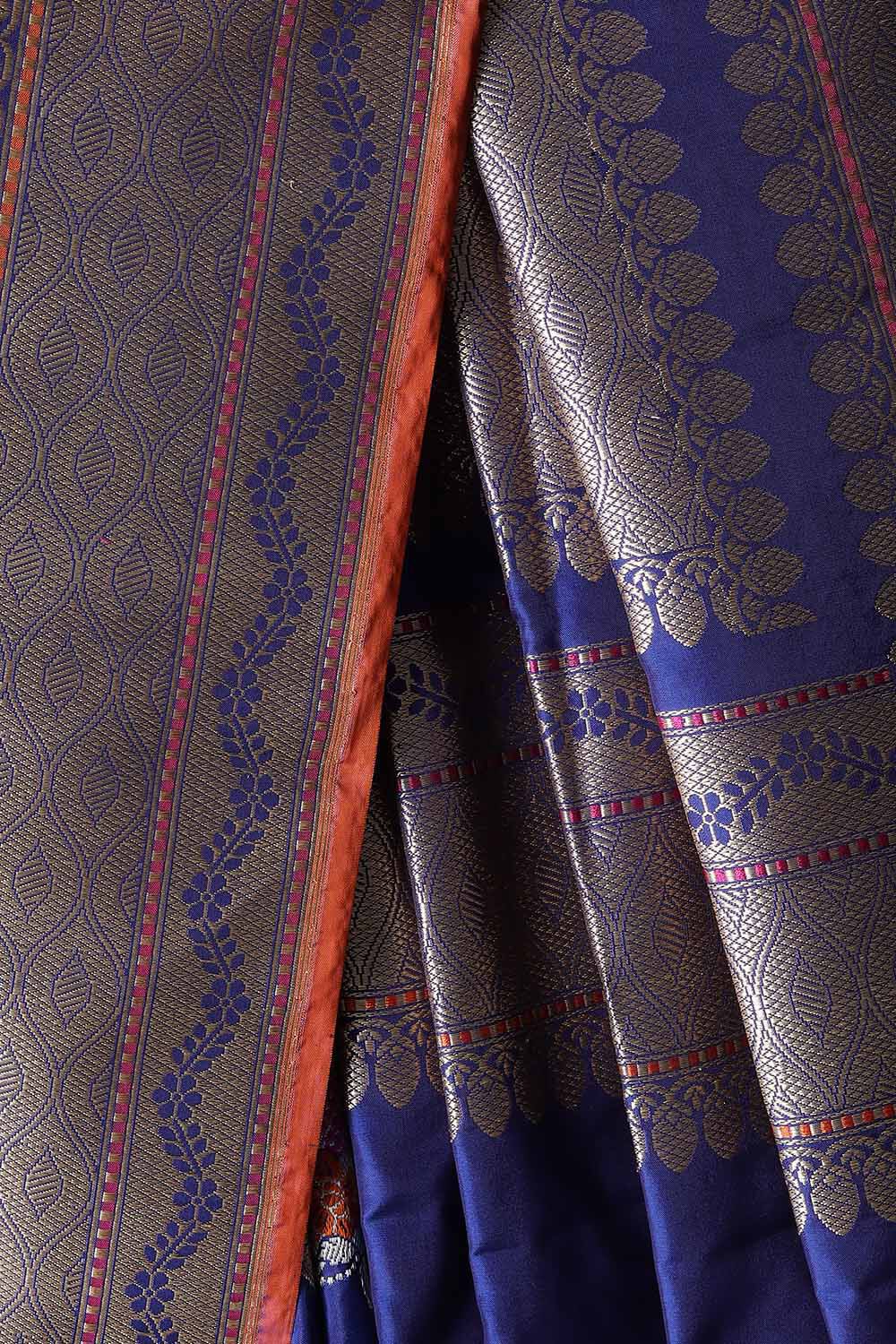 Blue Pure Silk Banarasi Saree image number null