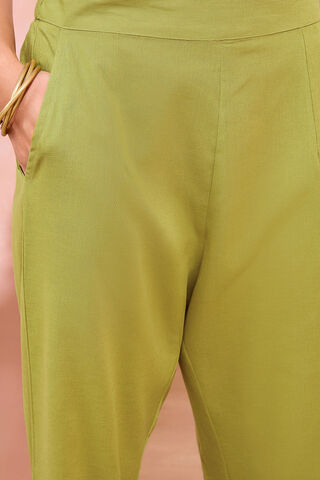 Green Woven Pure Cotton Linen Trouser thumbnail image number null