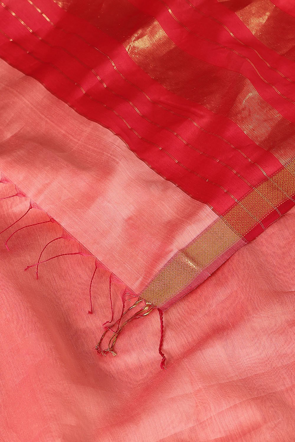 Light Orange Pure Silk Cotton Maheswari Saree image number null