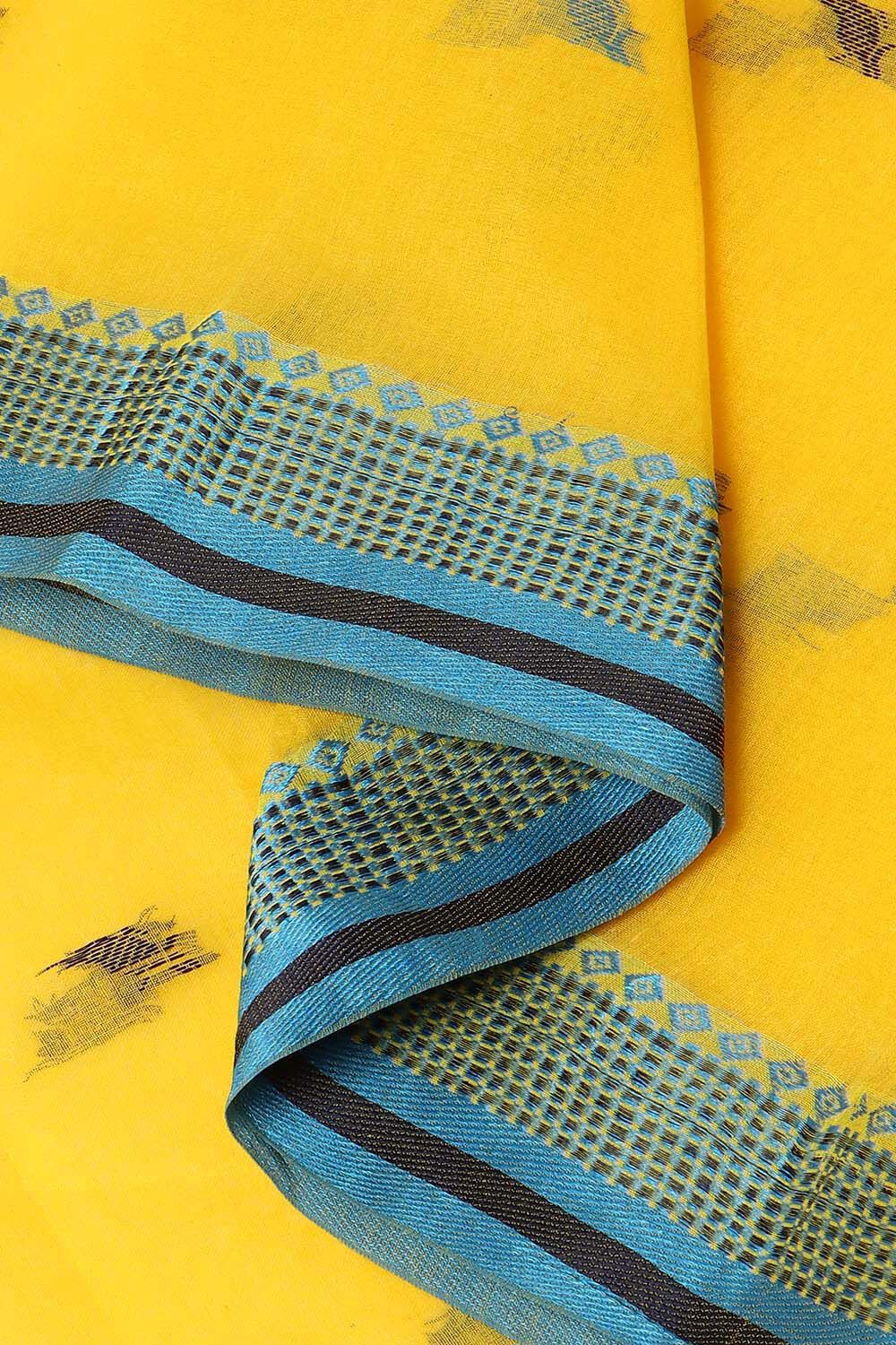 Light Pure Yellow Cotton Bengal Saree image number null