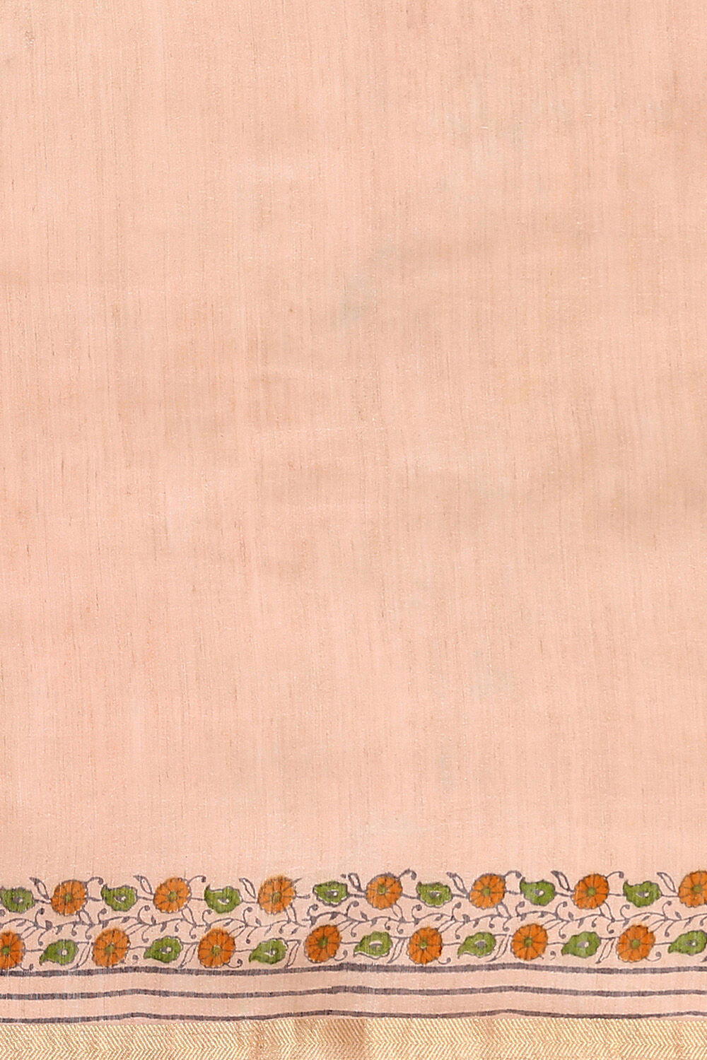 Blue Hand Blockprinted Pure Tussar Vanya Saree image number null