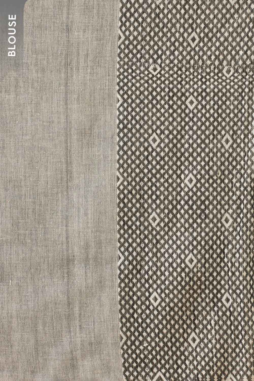Grey Woven Pure Cotton Bengal Saree image number null