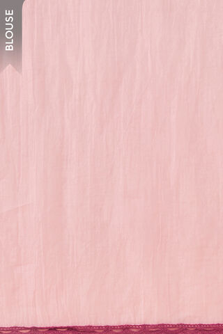Light Pink Bengal Pure Silk Cotton Hand Painted Embroidered Saree thumbnail image number null