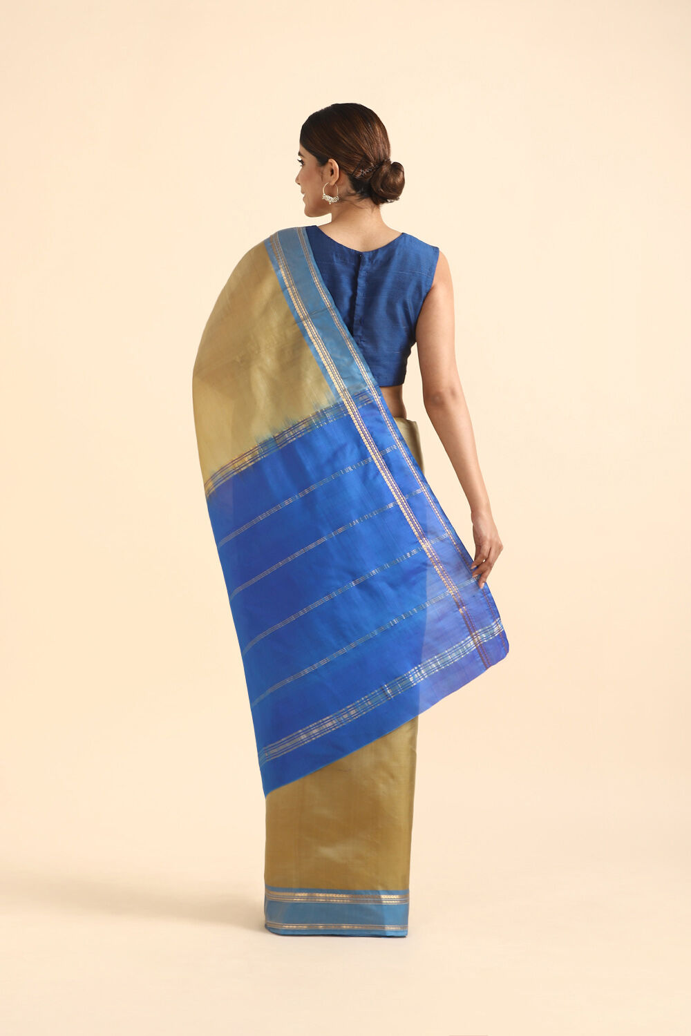 Gold Pure Silk South Saree image number null