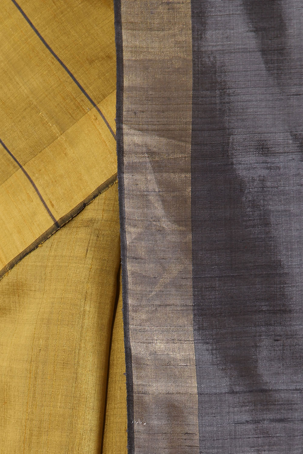 Yellow Pure Tussar Silk Bhagalpuri Saree image number null