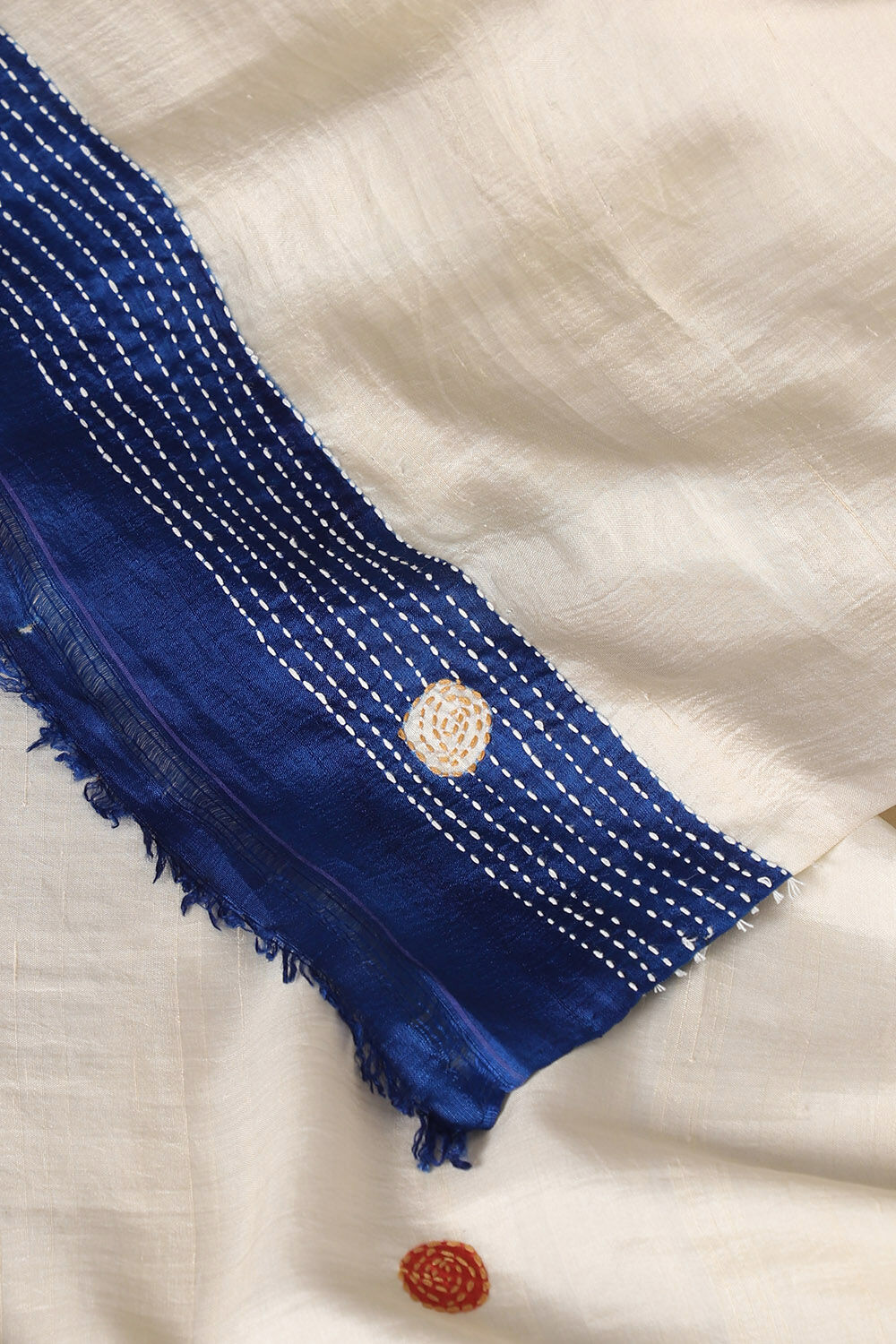 White Pure Silk Saree image number null