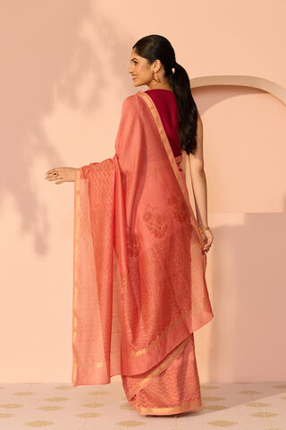 Pink Rajasthan Pure Silk Cotton Printed Sanganeri Saree thumbnail image number null
