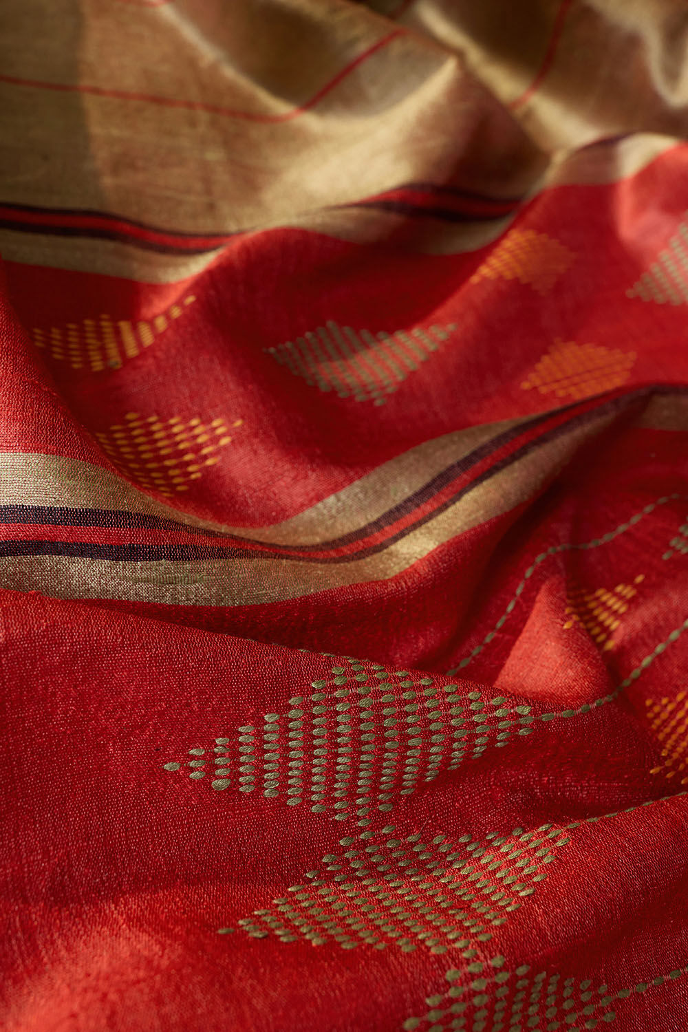 Brown Woven Pure Tussar Silk Bhagalpur Saree image number null