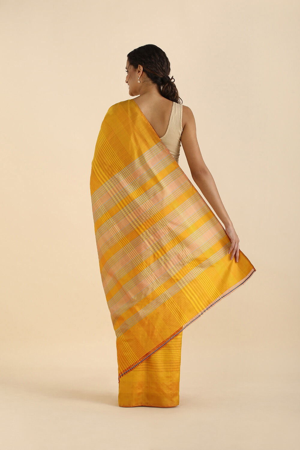 Yellow Pure Silk Woven Saree image number null