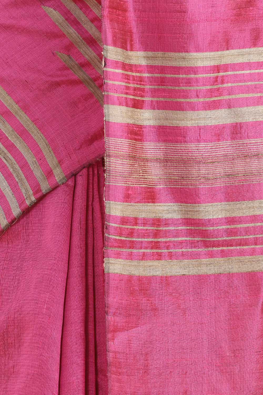 Dark Pink Pure Silk Woven Saree image number null