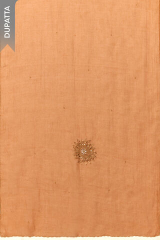 Red Pure Silk Cotton Gotta Patti Embroidered Unstitched Suit Set thumbnail image number null